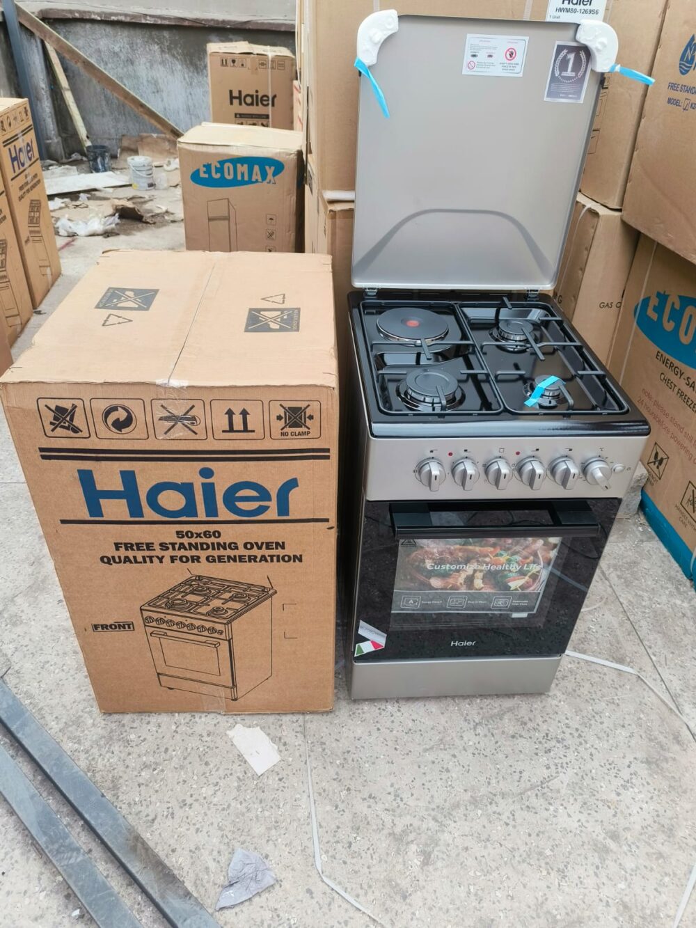 Haier Cooker 1)50*60/3gas+1 electric/Electric Oven