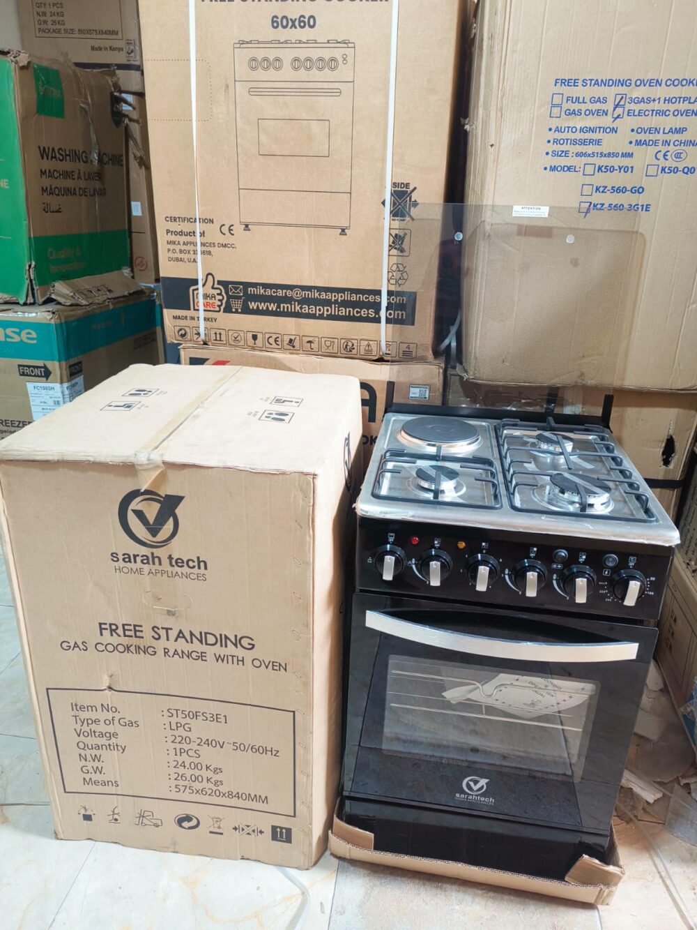 SARAHTECH COOKER 50*55/3gas+1electric/Electric Oven