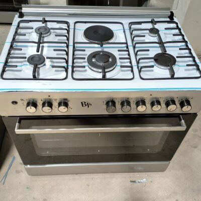 BJS COOKER 90 BY 60 5 GAS 1 ELECTRIC  1 WOK BURNER 90L ELECTRIC OVEN  TURBO FAN WARMER
