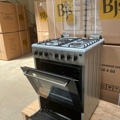 BJS COOKER 60 BY 60 3 GAS 1 ELECTRIC ELECTRIC OVEN JET VALVE TURBO FAN WARMER