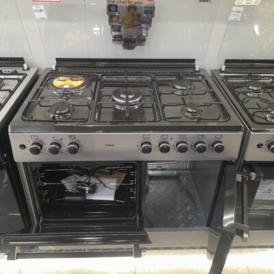 MIKA COOKER 90 BY 60 4 GAS JET VALVE 1 WOK BURNER 1 RAPID HOT PLATE 60L ELECTRIC OVEN  GAS COMPARTMENT 