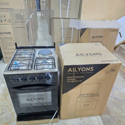 AILYONS COOKER 50 BY 55 3 GAS 1 ELECTRIC ELECTRIC OVEN