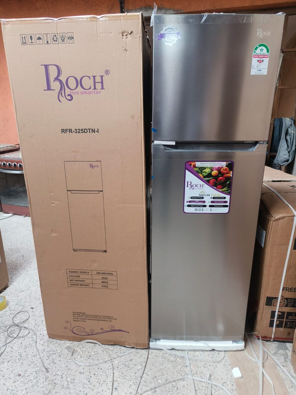 ROCH 255 LITRES DOUBLE DOOR NO FROST